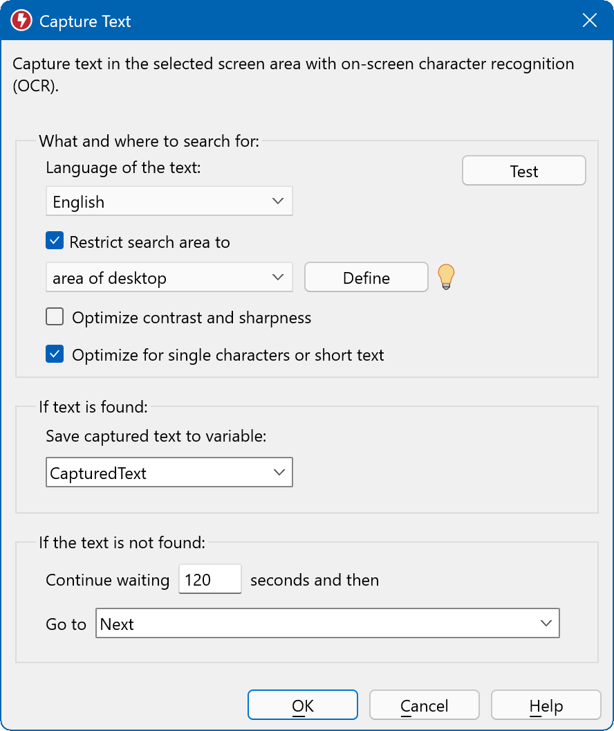 The OCR feature can read out text from any program or bitmaps.