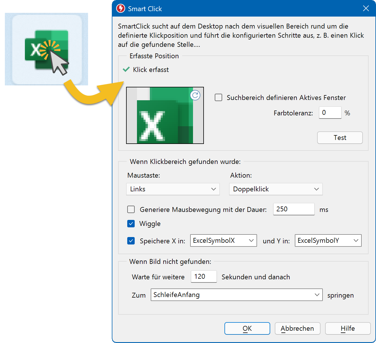 SmartClick erfasst die visuelle Umgebung einer Klickposition anstelle von statischen Mauskoordinaten.